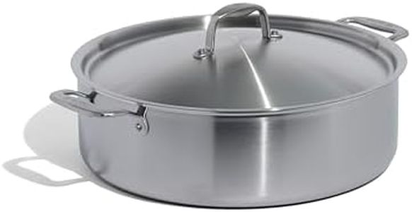 Made In Cookware - 10 Quart Stainless Steel Rondeau Pot w/Lid - 5 Ply Stainless Clad - Professional Cookware - Made in Italy - Induction Compatible