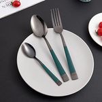 HOKIPO Black Cutlery Set of 18 Pcs Stainless Steel Flatware Set, Mirror Finish (AR-4749-BLK)