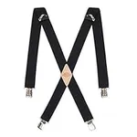 Dickies Men's 1-1/2 Solid Straight Clip Suspenders, Black, Extended size UK