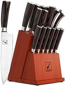 Knife Set, imarku 16-Pieces Premium Kitchen Knife Set, Japan Stainless Steel Chef Knife Set with Block and Knife Sharpener, Unique Walnut Knife Block Set