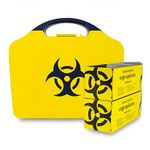 Reliance Medical - Biohazard Body Fluid Clean-Up Kit For The Treatment of Infectious Micro-Organisms - 2 Single Application Packs- Black/Yellow Wall Mountable Box