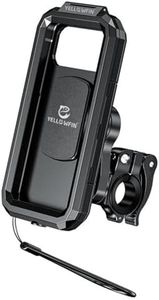 YELLOWFIN Fully Waterproof Handlebar Quick Release Mobile Phone Holder Mount for Motorcycle | Bike | Scooter | Bicycle | Cycle Ideal for Maps and GPS Navigation (M18L-QD Black)