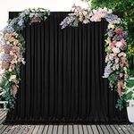 10x10FT Black Backdrop Curtain for Parties Black Photo Curtains Backdrop Drapes Halloween Decoration for Birthday Party Photography Background