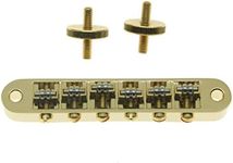 KAISH Guitar Roller Saddle Bridge Tune-O-Matic Bridge For Gibson Les Paul,SG,ES Dot,Gretsch Bigsby Guitar with M4 Threaded Posts Gold