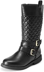 DREAM PAIRS Girls Black Buckle Knee High Riding Boots Size 12 Little Kid Luckid-01
