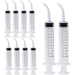 Gebildet 10pcs 12cc Dental Syringe with Curved Tip Disposable Graduated Dental Irrigation Syringe for Oral Dental Care, Tonsil Stones Removing, Lab, Feed Small Pet