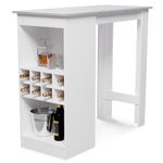 Blumfeldt High Bar Table, 110 cm Kitchen Breakfast Bar Table, Sturdy Small Bar Counter w/ 3 Adjustable Shelves, Quick Assembly Small Kitchen Island Breakfast Bar Table & Easy Cleaning Melamine Coating