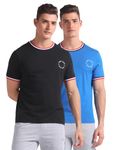 U.S. POLO ASSN. Men's Solid Relaxed Fit T-Shirt (OEE01-P2_Methyl Blue-Black