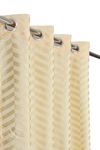 Vervique Heavy Soft Abstract Velvet Solid Emboss Texture Zig Zag Design Room Darkening Long Door Curtains 9 feet Long Set of 4 | Parde for Living Room and Bedroom | Eyelet Rings | Cream Curtain