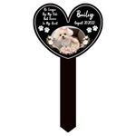 Jodimitty Acrylic Personalised Pet Memorial Plaque with Stake for Outdoor Garden, Double-Sided Printing, Custom Color Photo & Text, Dog Cat Memorial Gifts, 20cm/25cm/33cm (Heart)