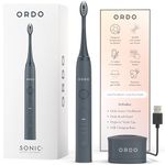 Ordo Sonic+ Electric Toothbrush for Adults, Advanced Smart Tech, 4 Brushing Modes, Fast Rechargeable Sonic Toothbrush, 4+ Weeks Battery Life, Silicone-Polishing Element, USB Charger, Charcoal Grey