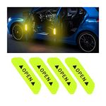 TSUGAMI 4PCS Car Door Open Warning Reflective Stickers, Night Visibility, Universal Auto Safety Prompt Decals Mark Tape, Car Accessories, Anti-Collision Protective Strip for Truck, SUV, Van (Green)