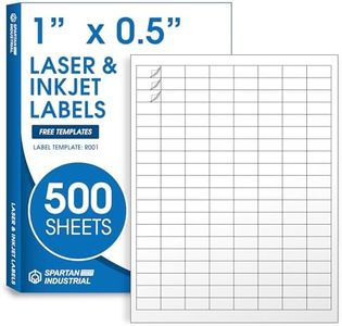 1" X 0.5" Matte White Printable Barcode Labels (500 Sheets, 80000 Stickers)