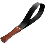 BARPOT Leather Paddle with Anti-Slip Wooden Handle, Riding Crop for Horses, 19'' Equestrianism Crops