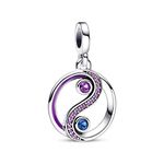 Pandora ME Sterling Silver Yin & Yang Medallion Charm In Purple And Blue, No Box