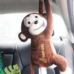 Asodomo Monkey Tissue Holder Cute Car Tissue Box Holder Cartoon Animal Tissue Dispenser Napkin Paper Storage Container for Car Home Bathroom Accessories (Coffee 1)