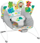 Bright Starts Playful Paradise Comfy Baby Bouncer Seat with Soothing Vibration and Toys, Unisex, 0-6 months