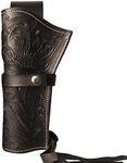 Wonder Care_ Western Tooled Genuine Leather Holster for Left Handed Men 44. 22 .38 .45 .357. 356. 358. Caliber 4 Inch to 8 Inch Long Barrel Black Gun Holster-Left