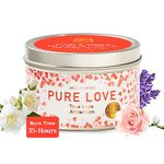 MAGNIFICENT 101 Love Valentine's Day Aromatherapy Candle for Worthiness - Sage Rose Lavender Scented, Natural Soybean Wax Tin Candle for Purification & Chakra Healing… (Pure Love)