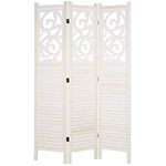 Hartleys 3 Panel Decorative Wooden Room Divider - Choice of Colour