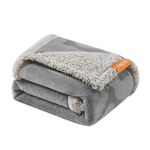 Feandrea Waterproof Dog Blanket, Sherpa Fleece Pet Throw Blanket for Miniature and Small Dogs, Cats, 40 x 29 Inches, Reversible Couch Cover Protector, Machine Washable, Gray UPPB040G01