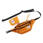 4Monster Hiking Waist Packs Portable,Water Resistant Fanny Bag with Adjustable Strap,Lightweight Crossbody Chest Bag Slim Bag, Orange, 2L, Classic