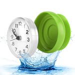 Pomya Bathroom Clock, Suction Cup Wall Clock Waterproof Bath Shower Clock for Kitchen Bathroom (Green)