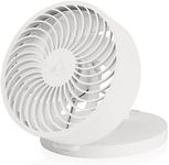 ARCTIC Summair Plus - Portable Fan with Integrated Rechargeable Battery, USB-C Connection (incl. USB-A Charging Cable), Stepless Adjustable Desk Fan 600–3300 RPM - White