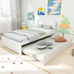 Callales Twin Trundle Bed, Solid Wo