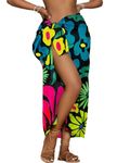 Bsubseach Hawaiian Sarong Wraps for Women Swimsuit Coverup Long Bikini Skirt Cover Ups Swimwear Pareo Beach Cover Up Colorful Flower