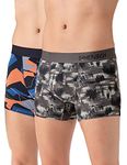 DAMENSCH Men Deo-Soft Supima Modal Trunks-Pack of 2-Arctic Grey, Misty Blue-Medium