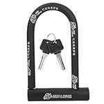 Bike Lock, Durable Waterproof Rustproof Bicycle U-Shaped Lock High Security Bike Anti-Theft U-Lock with Pure Copper Core for Office Doors, Bicycles, Motorcycles and Shop Doors(Black)