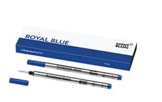 Montblanc Rollerball Refills (F) Pacific Blue 105163 / Quick-Drying Pen Refills for Montblanc Rollerball and Fineliner Pens / 2 x Dark Blue Pen Cartridges