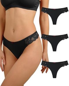 Lot 3/6 String Tanga Femme Sexy Chic Bikini Coton Tanga Dentelle Culotte Papillons Hipster Confort Panties