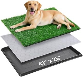 Dog Pee Grass Indoor Dog Potty, Large Grass Turf with Tray & Fake Pants Pee Post for Puppies Potty Training, Artificial Grass Patch Dog Potty Pad Tray for Outdoor Balcony Porch Pet Loo (41" x 26.8")