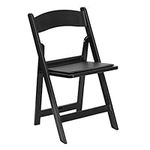 Flash Furniture LE-L-1-BLACK-GG HERCULES Series 1000 Lb. Capacity Black Resin Folding Chair with Black Vinyl Padded Seat