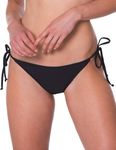 RELLECIGA Women's Black Tie-Side Thong Bikini Bottom Size Small