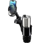 JOYTUTUS Cup Holder Phone Mount for Car, Car Cellphone Large Adapter Long Arm with 360° Rotation, Compatible iPhone, Samsung & All Smartphones