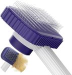 Garstor Cat brush, Cat Brush for Long or Short Haired Cats, Remove Loose Fur and Mats, Rounded Pins Reduces Painful Pulling, Not for Tangle and Curly Fur, Dark Blue
