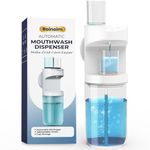 Automatic Mouthwash Dispenser, 550ml (19.35 Oz) Mouthwash Dispenser for Bathroom with Magnetic Cups, 3 Dispensing Levels, Long Standby Time White