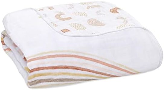 aden + anais 100% Cotton Muslin Baby Blanket Crib Bedding for Newborn Baby and Toddler, Nursery Blanket for Boys and Girls, Baby Registry and Shower Gift - Keep Rising