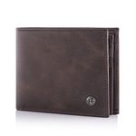 TRUSADOR Savona Classic Men's Wallets Leather Bifold with RFID Wallet for Men Gift Box, Brown, Classic