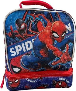 Fast Forward Marvel Spider-Man Dual Compartment Insulated Lunch Box (Blue-Red)