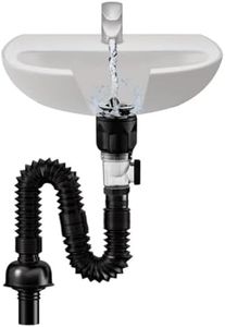 Serplex® Flexible Drain Pipe Wash Basin Sink Drain Hose PVC Water Pipe Vessel Sink Extension Drain Pipe Fits for 3-4.5 cm Drain Hole, Flex-Drain Kit with Flexible & Expandable P-Trap Sink Drain Pipe