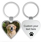 FAMIPAWS Personalized Keychain with Picture Customized Dog Photo/Text Keychains Pet Memorial Gifts - Sympathy for Loss of Dog