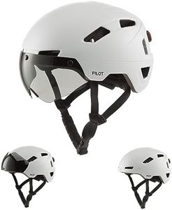 GOOFF Pilot S-Pedelec Casco – Protezione per viaggi veloci e-bike – Casco da bicicletta con visiera e luce – NTA 8776 Casco da uomo e donna – Casco Velo (bianco, L)