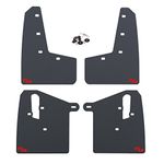 RokBlokz Mud Flaps for 2015-2021 Subaru WRX STI - Multiple Colors Available - Mud Guards are Custom Cut and Fit - Includes All Mounting Hardware (Black with Red Logo, Short)