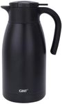 GiNT 1.9L / 64Oz Thermal Coffee Carafe, Insulated Stainless Steel Coffee Carafes for Keeping Hot/Double Walled Vacuum Thermos (Black)