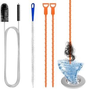 Redamancy 4 Pièces Deboucheur Canalisation Brosse, Deboucheur Canalisation, Brosse Nettoyage Deboucheur Canalisation, Outil de Débouchage d'évier pour Tuyauterie égouts,Lavabo,Baignoire,Cuisine