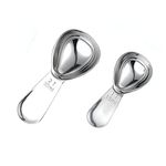 2Pcs Stainless Steel Coffee Measuring Scoop Set Short Handle Tablespoon Measuring Spoon for Coffee Tea Sugar (15ml and 30 ml)